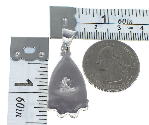 Turquoise Inlay Sterling Silver Southwest Pendant QX77425